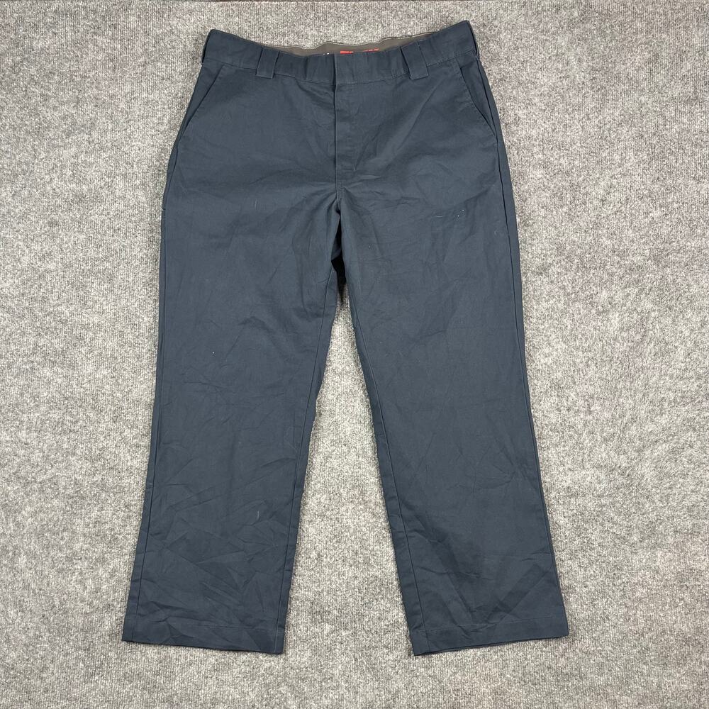 Red Kap Work Pants Mens 38x30 Navy Industrial Uniform Flat Front